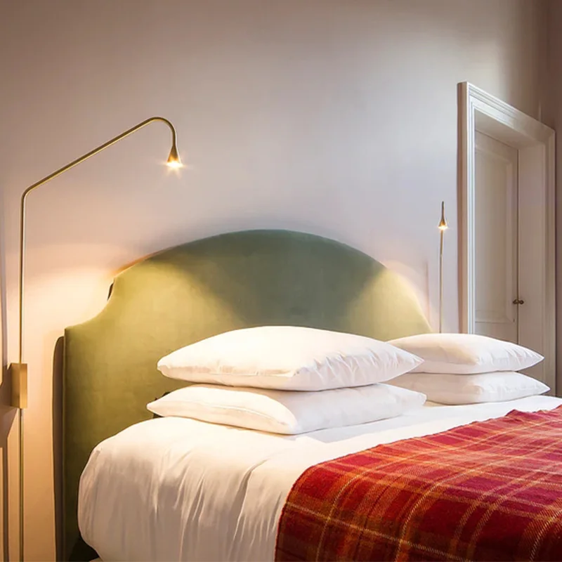 

Nordic Austere Modern Long Arm Wall Lamps for Bedroom Living Room Restaurant Aisle Office Decor Minimalist Metal Reading Sconce