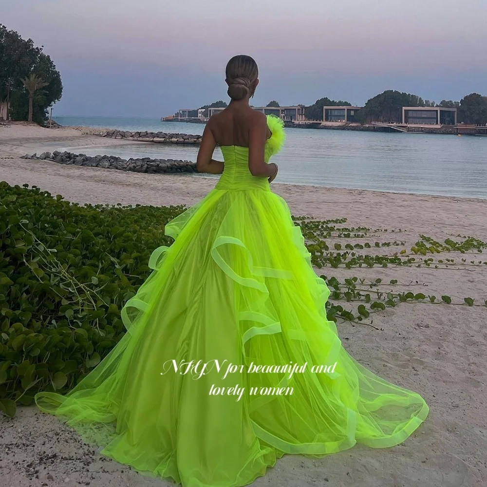 NFYN une ligne robe de bal volants robe de soirée Tulle célébrité robe de Gala princesse robes de bal pour les femmes personnalisé