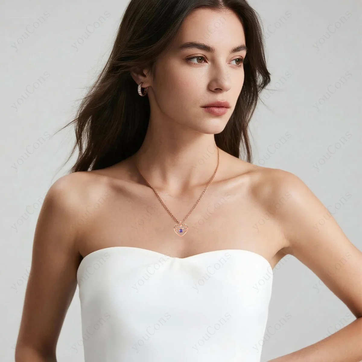 القلب عقد من حجر الياقوت قلادة مع صندوق القوس الوردي 2025 مجموعة مجوهرات جديدة لصديقة أمي عيد الميلاد عيد الحب هدية للذكرى السنوية