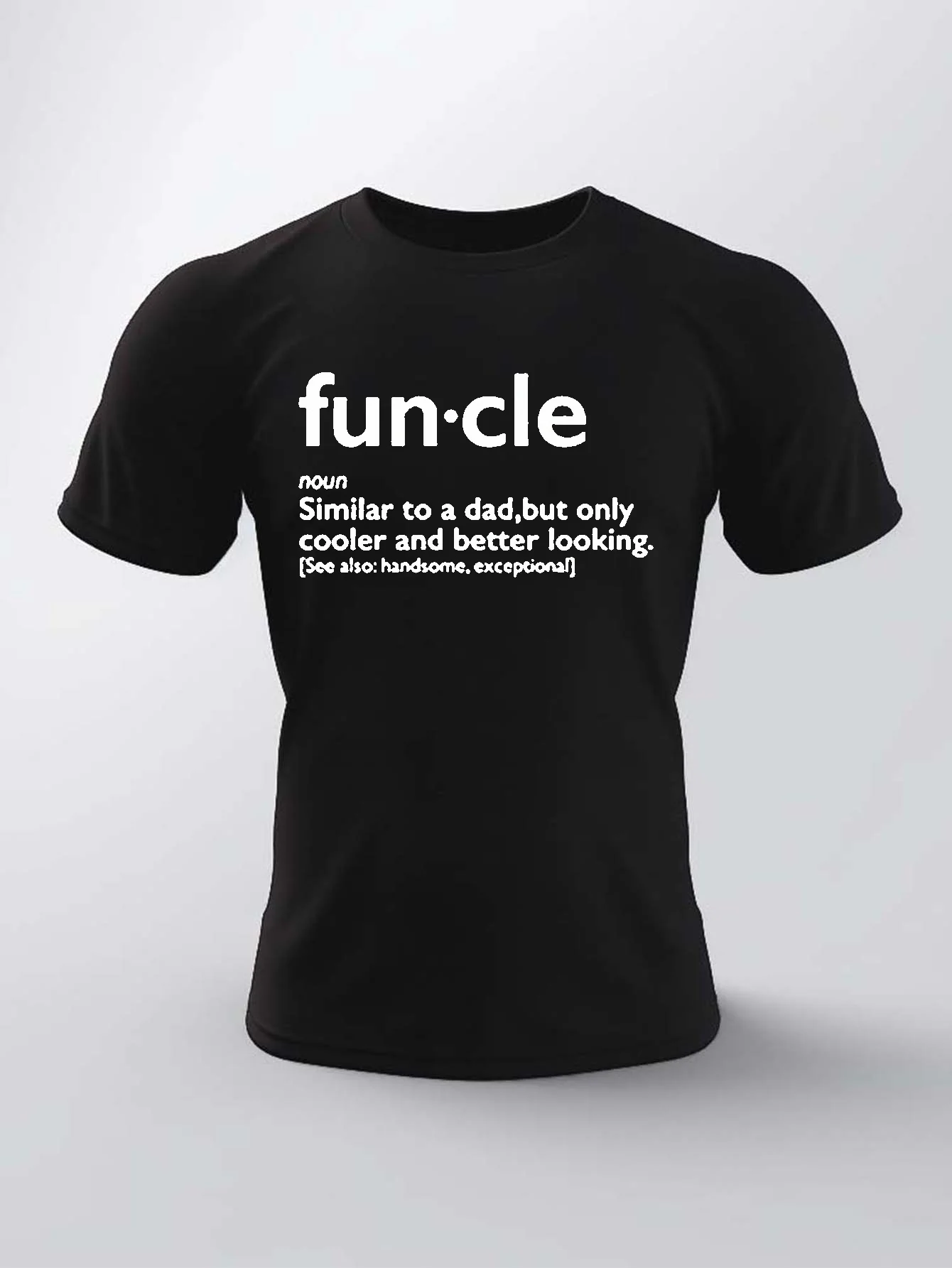 

funcle Wrinkle Mens Graphic T-Shirt Funcle Definition Print Olive Green Casual Tee Regular Fit Round Neck Machine Washable