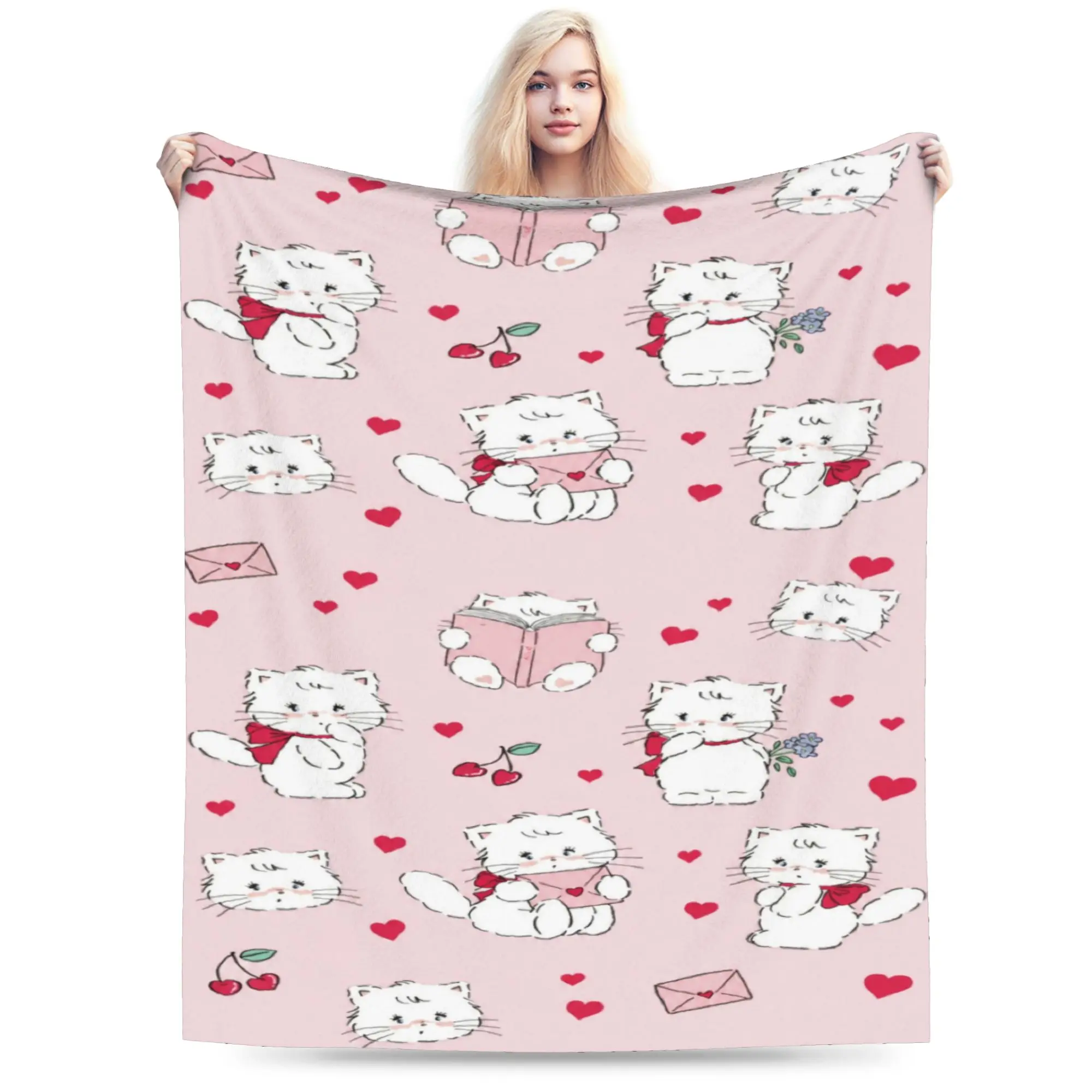 pink cartoon Mikko Mousse  Throw Blanket for Couch  Soft Cozy Plush Blanket 50x60 Inch Multiple Sizes Bedspread for All Seasons