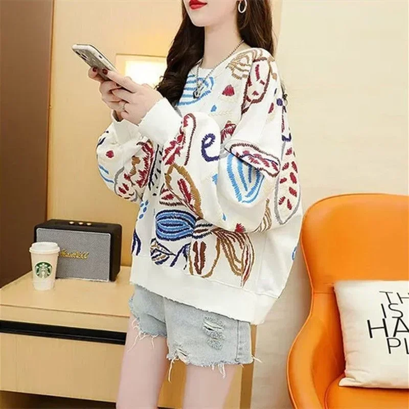 Casual Sweatshirt Loose Clothes for Women Crewneck Streetwear Shirt Korean Fashion Graphic Women\'s Tops Anime Aesthetic Pullover