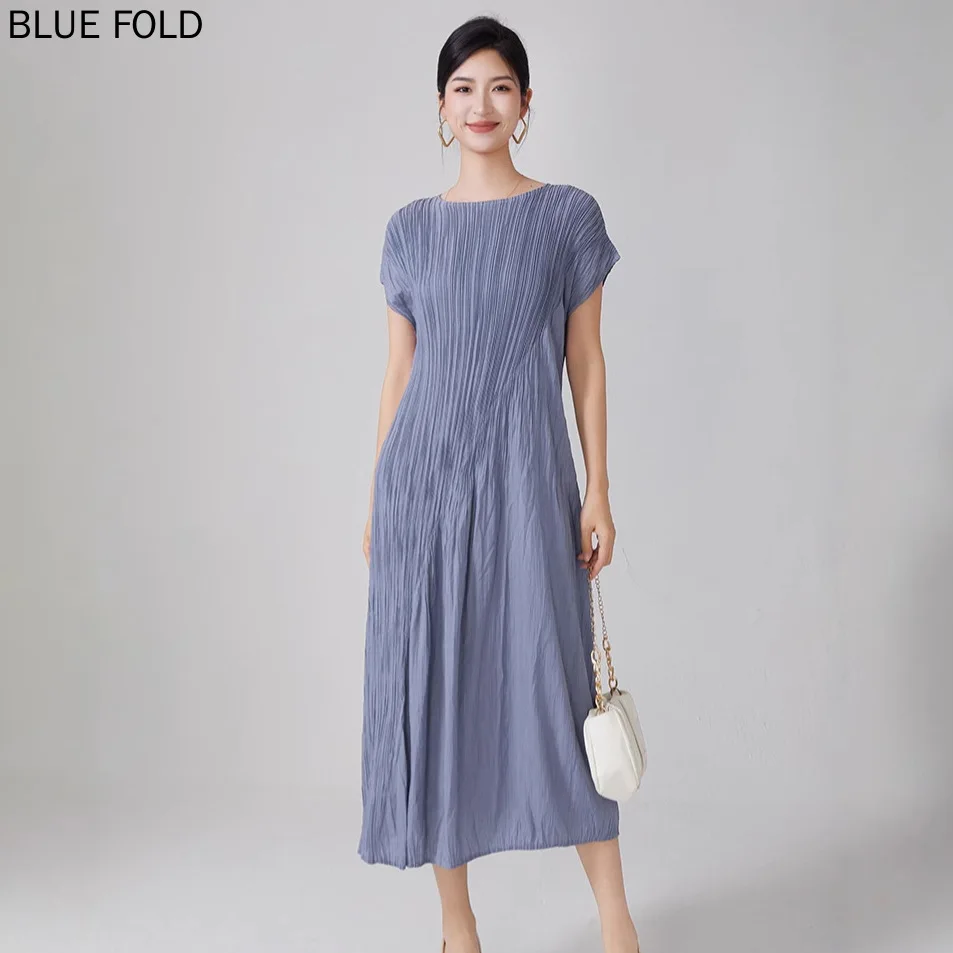 

MIYAKE Best-selling Summer Dress High-end Feel Light Luxury Irregular Patchwork Versatile Pleated Commuting PLEATS Vestido
