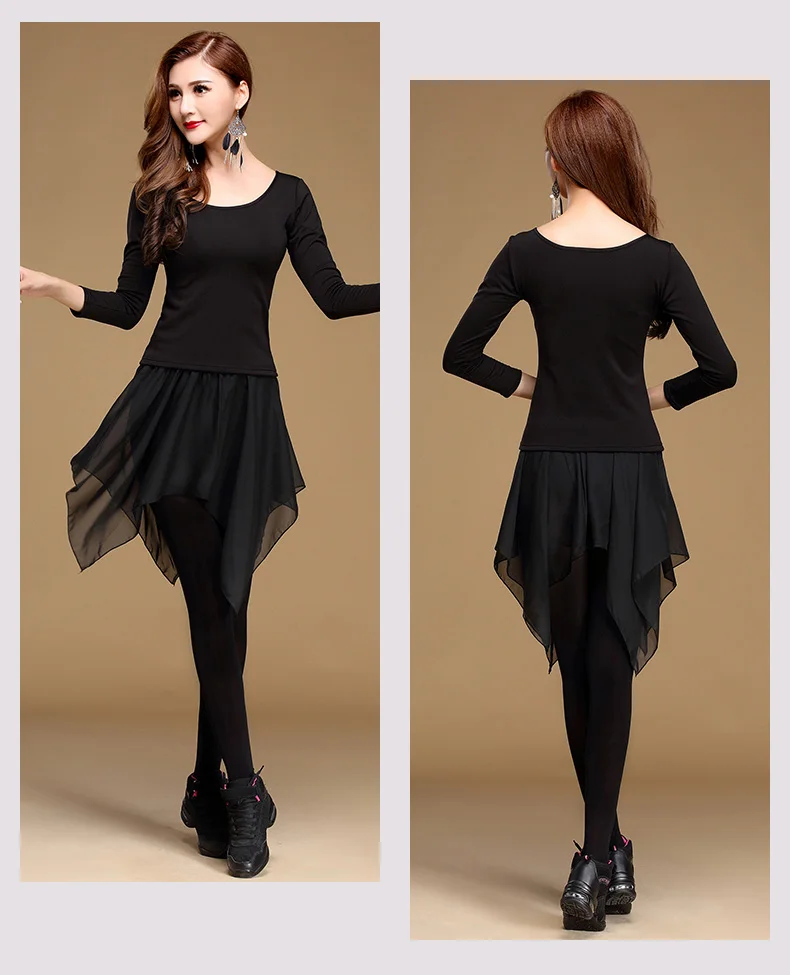 Jupe pantalon grande taille pour danse latine, Ballet moderne, pantalons longs irréguliers, vêtements de danse carrée, TING Polyester Fitn Yoga