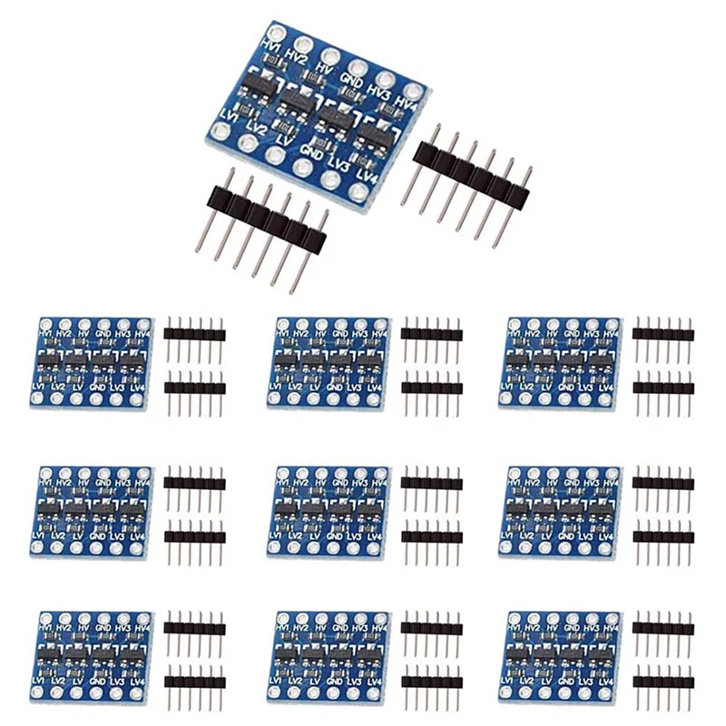 

10Pcs 4 Channel IIC I2C Logic Level Converter Bi-Directional Module 3.3V To 5V Shifter For Arduino (Pack Of 10)