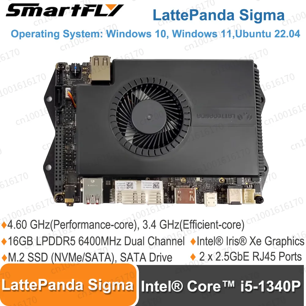 

LattePanda Sigma Intel Core i5-1340P Small Hackable X86 Windows/Linux Single Board Computer Server 16GB Dual 2.5GbE RJ45 Ports