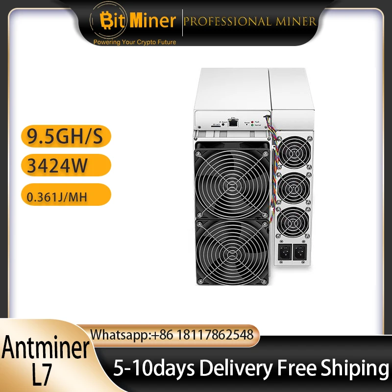 

New Antminer L7 9500M Scrypt Algorithm Asic Miner Cryptocurrency Mining Bitmain Dogecoin Litcoin Miner