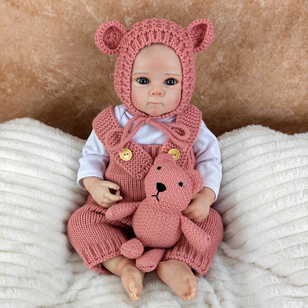 Muñeca Reborn realista de 46cm con acabado como bebé Real, muñeca artística hecha a mano, piel pintada en 3D con venas visibles, extremidades de vinilo