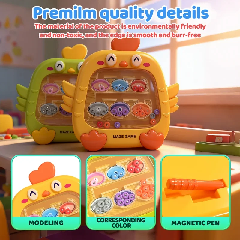 Tableau labyrinthe magnétique avec chiffres de couleur, stylo, jeux de perles mobiles, jeux de tri de motricité Fine, jouets éducatifs Montessori, cadeau pour enfants