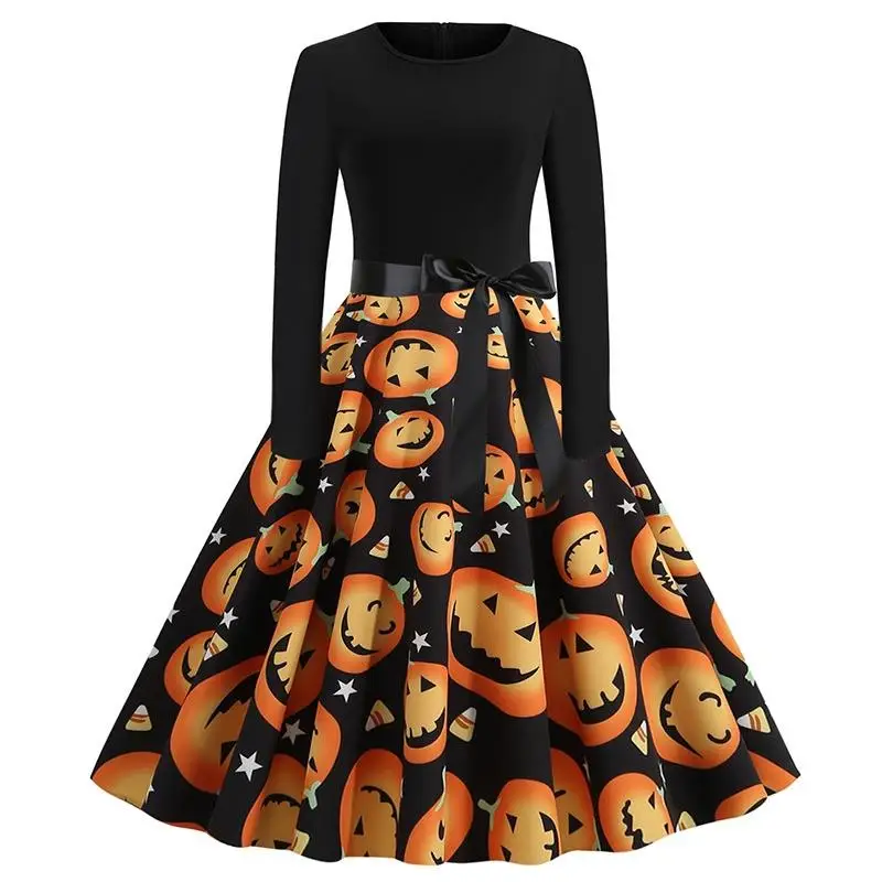 Fantaisie citrouille loween Costume Vintage femme Par Dr t-quarts Sve Polyester Ciwalk printemps