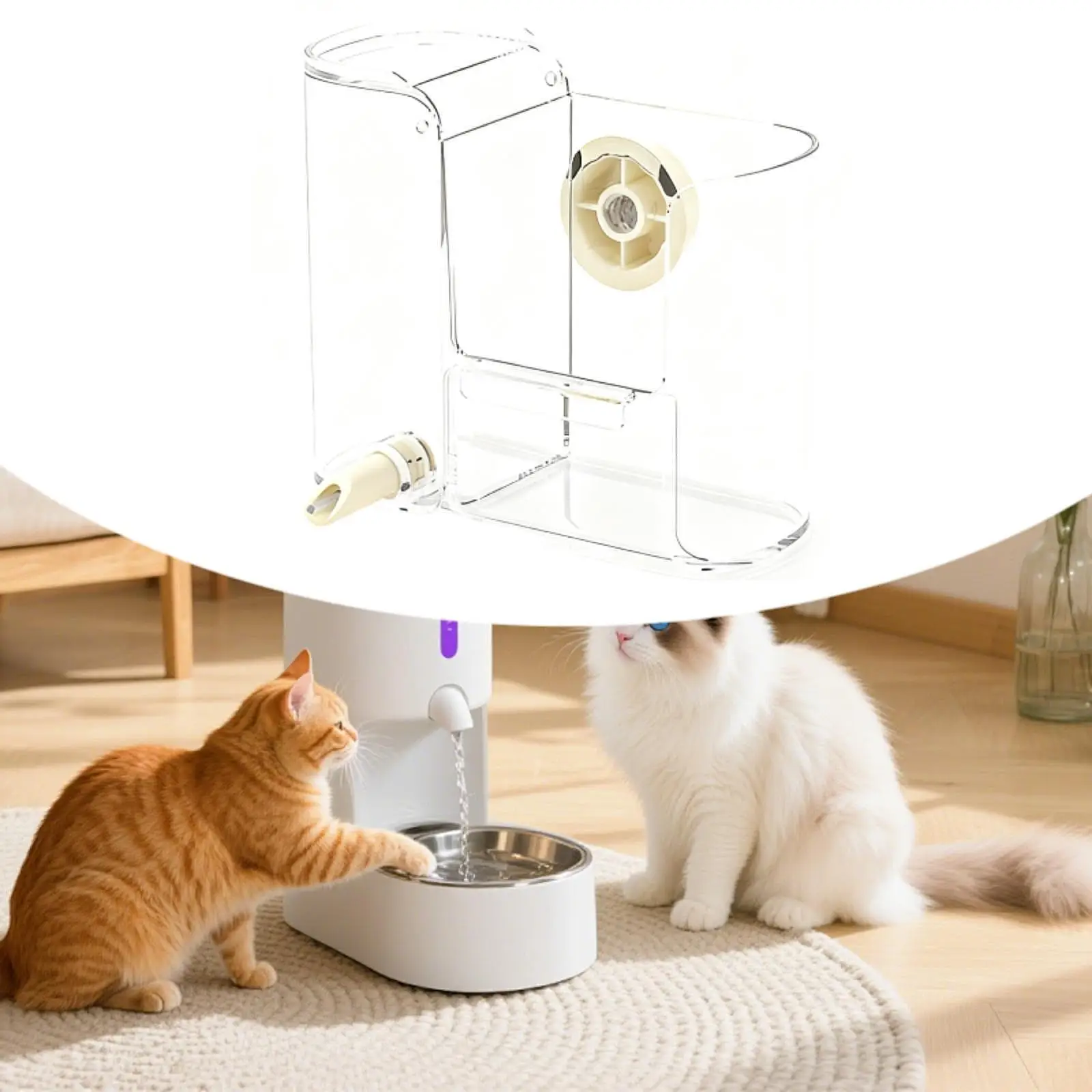 وحدة تغذية قفص الطيور، وحدة تغذية سقي الطيور الأوتوماتيكية لبطبق الكوكاتيل