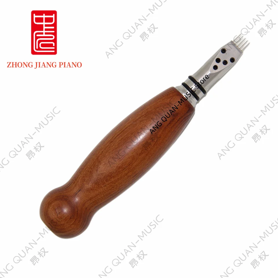 Piano Tuning Tool, Tuning Needle Row,Fixed Type,Five-Pin Needle Row, Material Is 304 Stainless Steel Handle Red Rosewood.