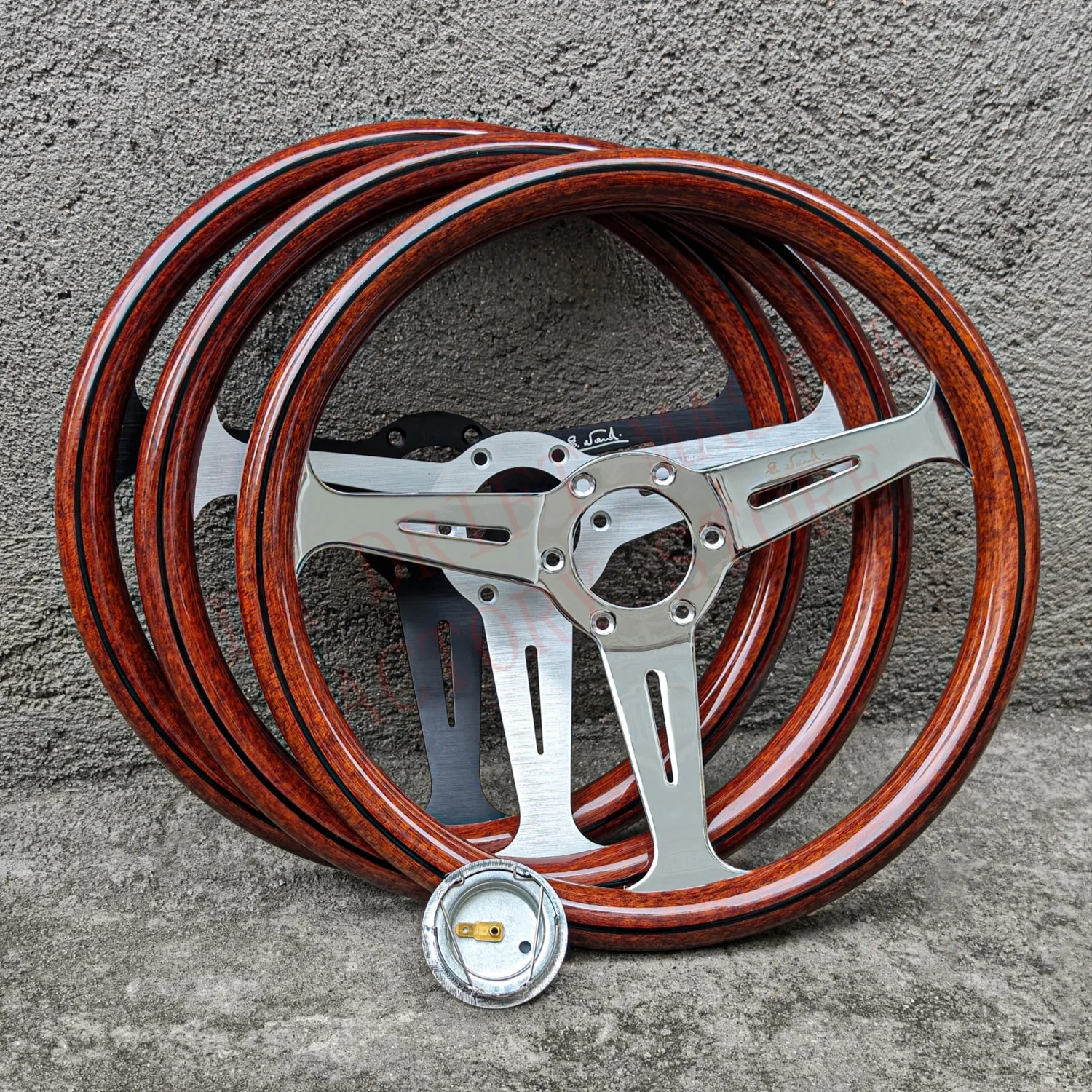 Volante de madera clásico de 14 pulgadas y 358mm, volante deportivo de carreras Universal, PCD de 74mm