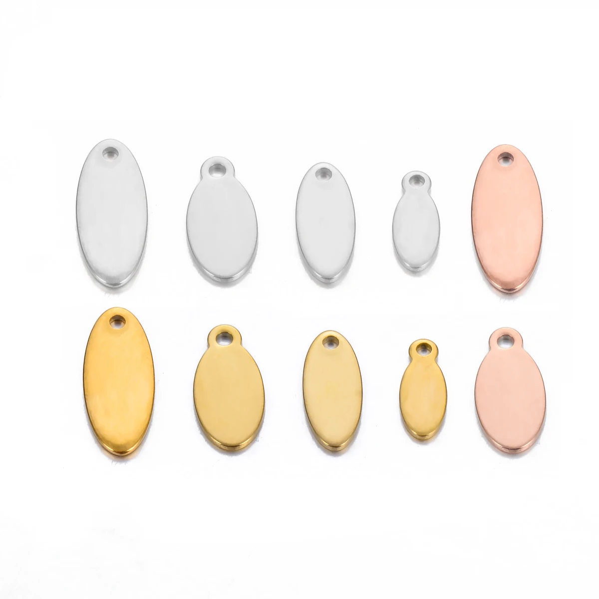 

15Pcs Blank Stamping Dog Tags Stainless Steel Oval Logo Pendants Not Fade for DIY Making Findings Jewelry Wholesale