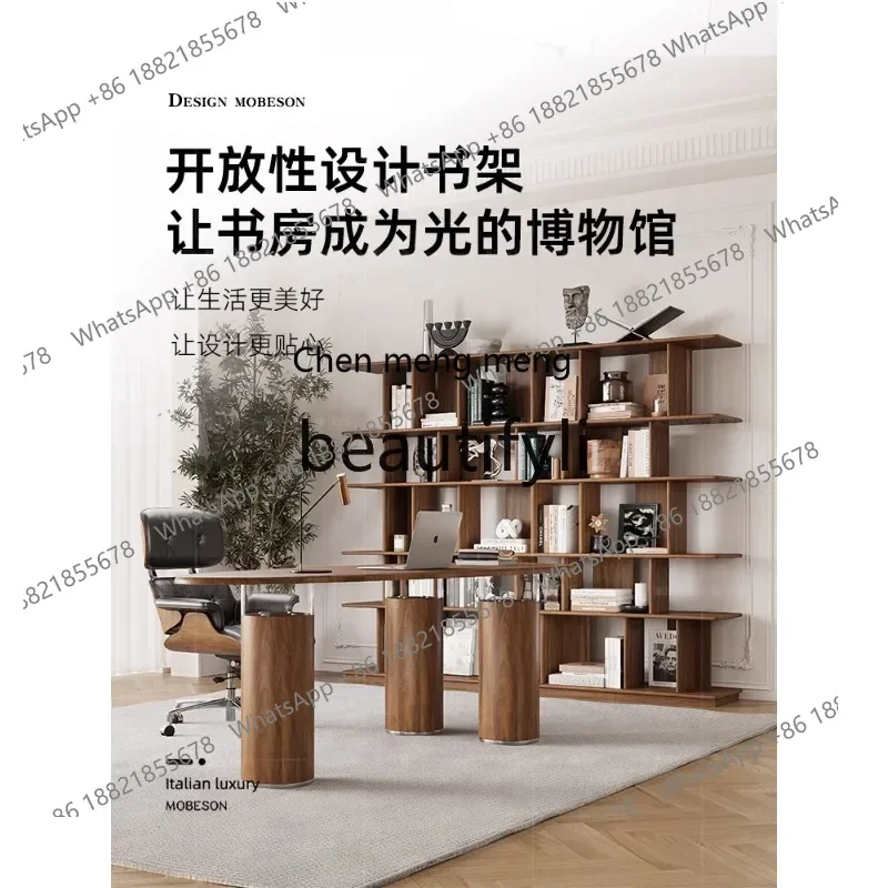 

2003Medieval style solid wood bookshelf shelf household floor display storage Bogu display shelf