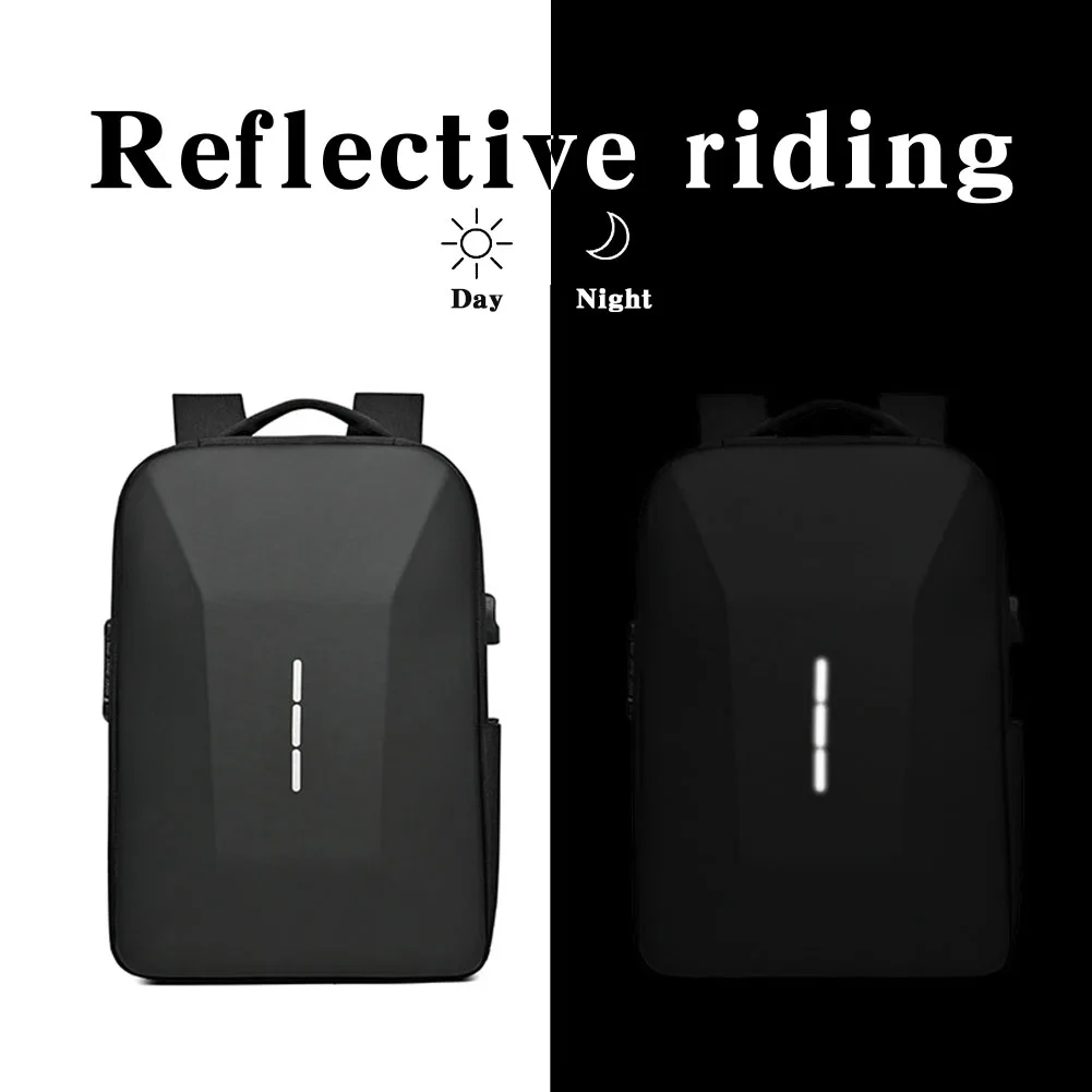 Men Portable Casual Backpack Large Capacity Zipper Daypack Secure Password Lock Waterproof with USB Charging Port Laptop Bag