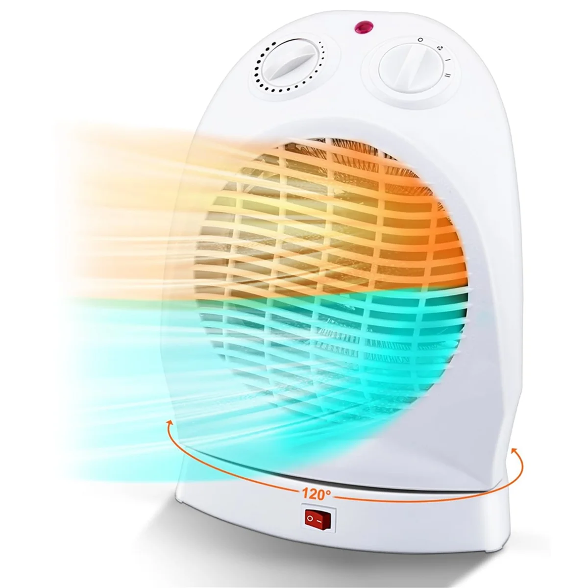 

Fan Heater, Energy-Saving, 2000 W, 120° Portable Fan Heater with 2 Heat Settings, Adjustable Thermostat, EU Plug