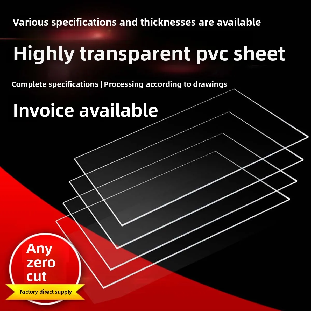 

High Transparent PVC Board/Transparent Plastic Board Thickness 0.2/0.6/0.8-10mm