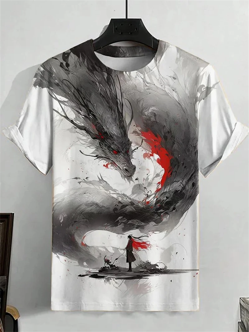 Japanese Ukiyo-e Graphic T Shirts For Men Fashion Trend Short Sleeve 3D Printed Summer T-shirts Cool Streetwear Harajuku Tees