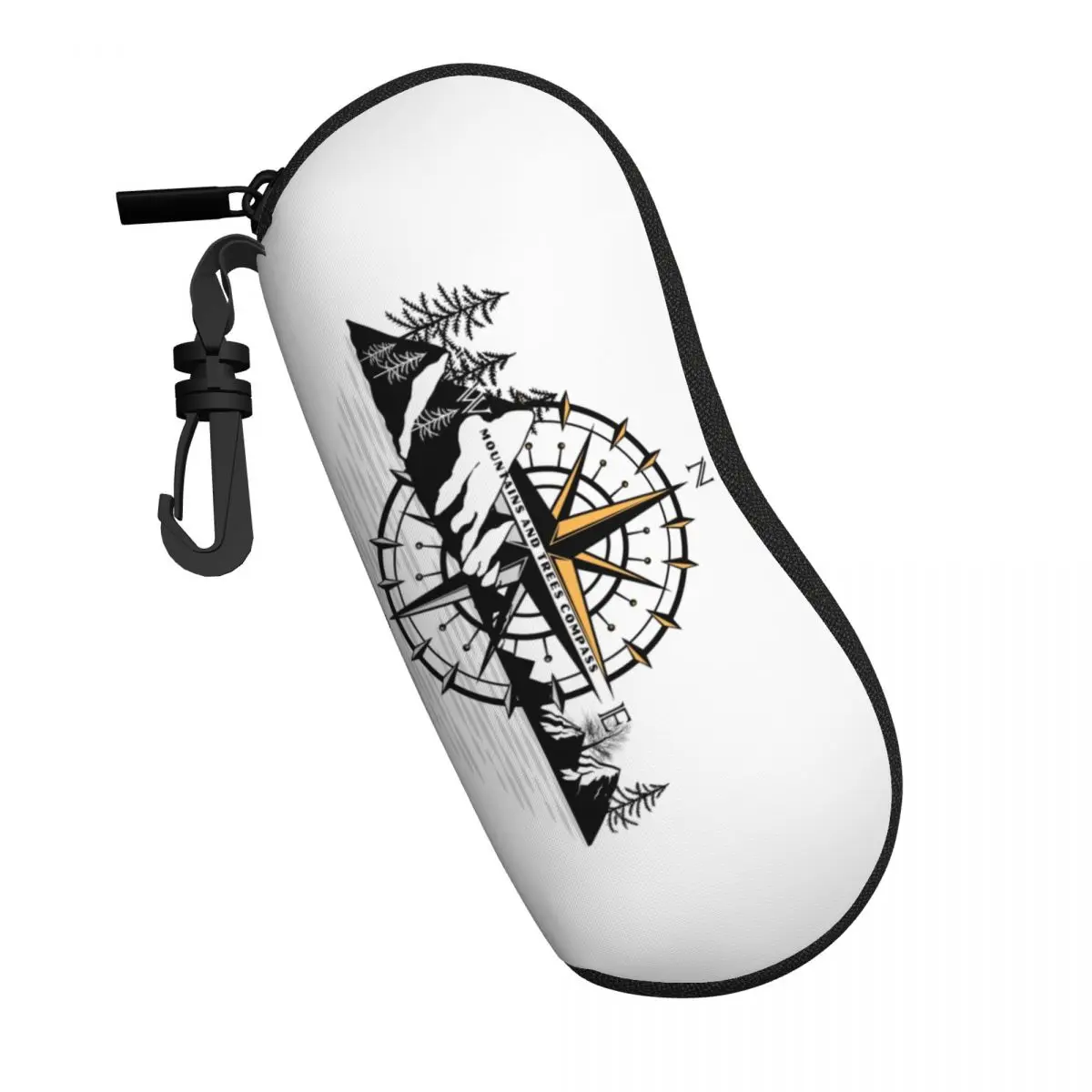 Custom Mountains And Trees Compass Shell Eyeglasses Case Women Men Fashion Glasses Case Sunglasses Box Pouch