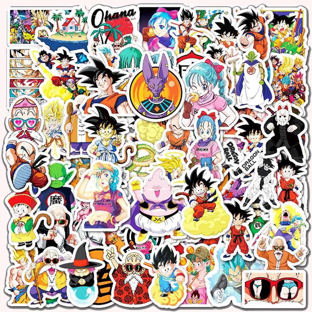 10/30/50/100pcs Cool Cartoon Dragon Ball Stickers Anime Son Goku Classic Manga Sticker Decals Graffiti Motorcycle Stationery Car