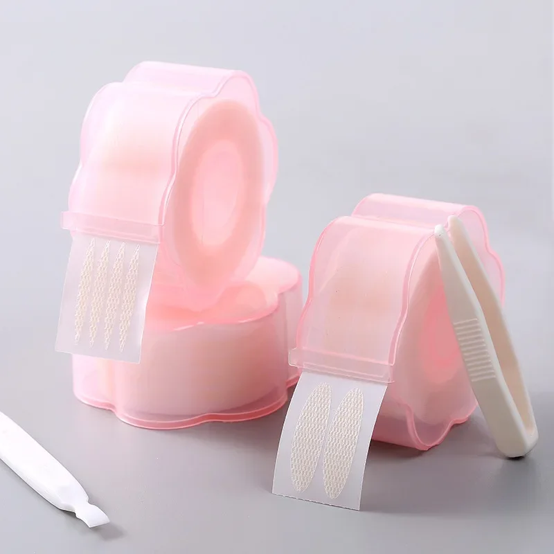 1Box Eyelid Tape Sticker Invisible Eyelid Paste Transparent Self-adhesive Lace Mesh Yarn Double Eyelid Stickers