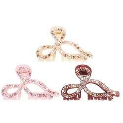Luxury Rhinestones Hair Jewelry Ornament Accessory for Women Girls Charms Hair Claw Clip, Ponytail Holder for Business Travel