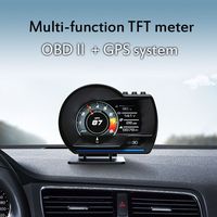 Universal Turbo Gauge Car Head Up Display HUD Security Alarm Multi-function TFT Meter Metal RPM OBD2+GPS Smart Gauge Truck