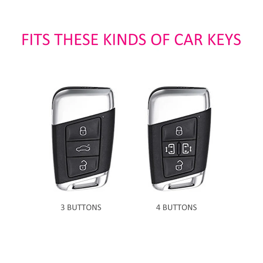 Car Key Fob Case Cover Keychain For VW Volkswagen Passat B8 Tiguan Taos Jetta Arteon Atlas Cross Sport Metal Leather Accessories