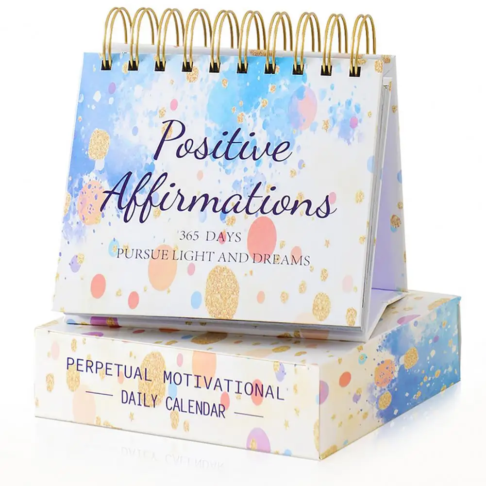 Motivational Inspirational Daily Calendar with Inspirational Quotes Vibrant Color English Letters 365 Day Calendar Desk Decor Of