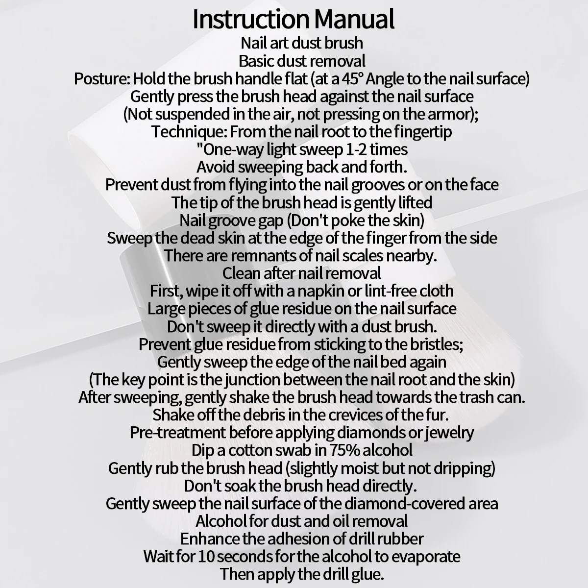 قطعتان من فرشاة الفطر الكبيرة وفرشاة تنظيف الغبار لطلاء أظافر البيض الإسفنجي الكبير، فرشاة إزالة الغبار، أدوات فنية للأظافر