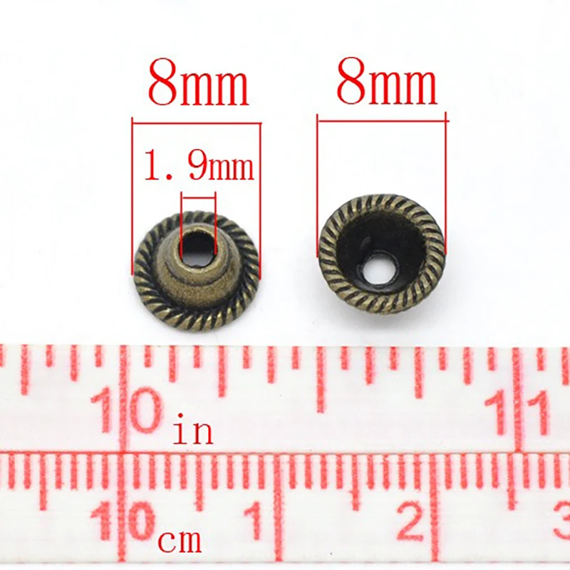 ドリーンボックスラブリー100ブロンズトーンビーズキャップ所見8x5mm (b14477)