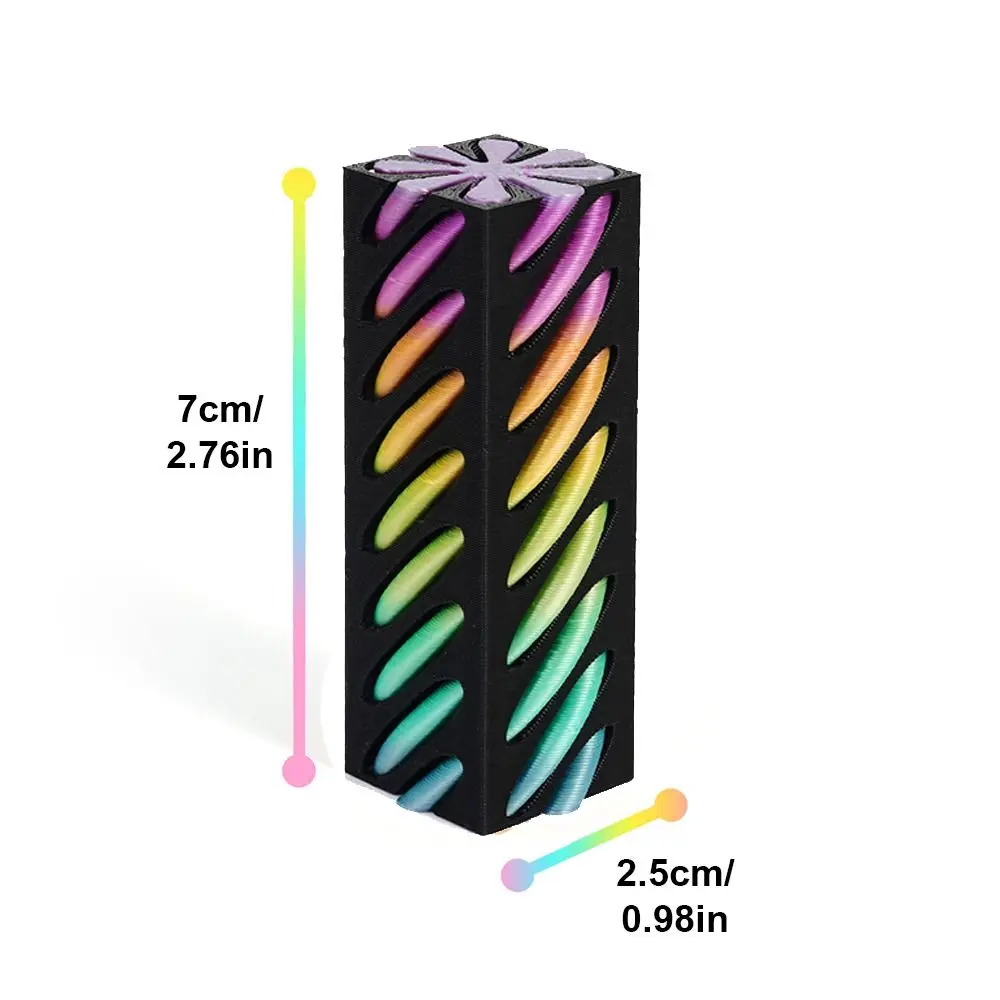 Pilier carré Helix pyramide imprimée en 3D, anxiété, relaxant, Sculpture de passage Impossible colorée, développement de l'intelligence