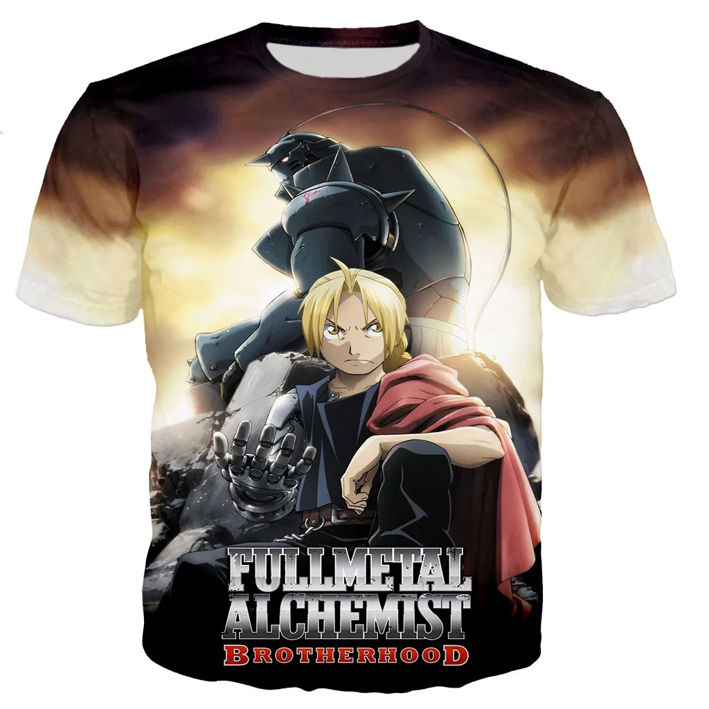 Fullmetal Alchemist Brotherhood T Shirt Men/women 3D Printed T-shirts Casual Harajuku Style Tshirt Streetwear Tops