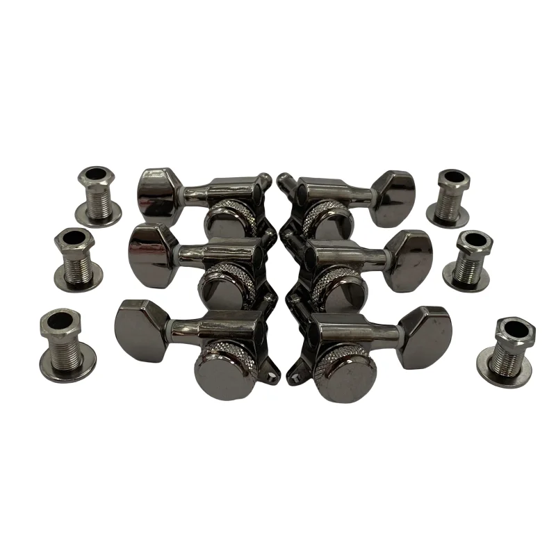 

Nikel черные цветные запираемые машинные головки для электрогитары и акустической гитары, замена 10 мм L3R3, набор ключей-тюнера