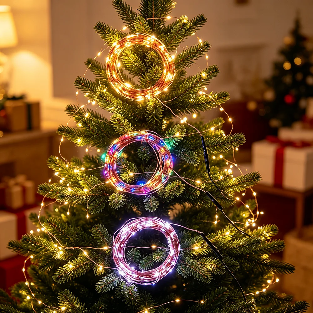 1pc 100LEDs Indoor String Lights USB Operated Fairy String Lights Christmas Firefly Lights LED Decorative Lights for Christmas