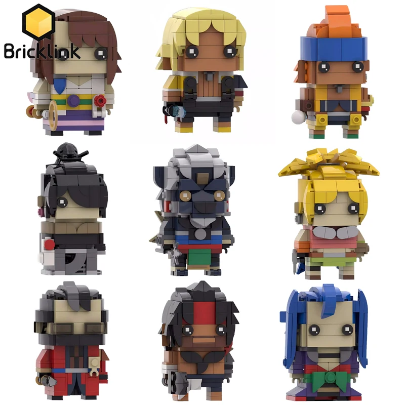 

Bricklink MOC Ideas FFX Game Fantasyed X Anime Figures Tidus Yuna Wakka Lulu Rikku Bricks Sets Building Blocks Kid Toys Gift