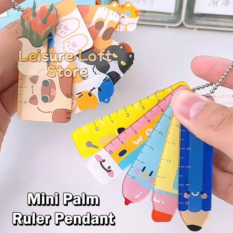 Cartoon Palm Mini Ruler 5Pcs Set Student Stationery Straight Ruler Tools Cute Design for School Classroom Supplies