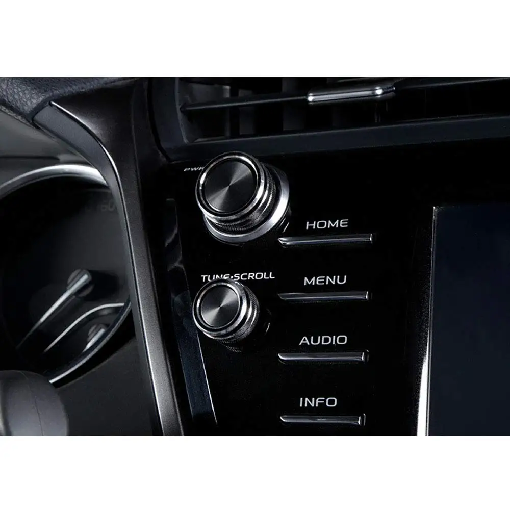 Reliable 5PCS Aluminum Car Center Console Knobs Decoration AC Air Conditioning+Audio+Function+Rear Mirror Knob Switch Covers Tri