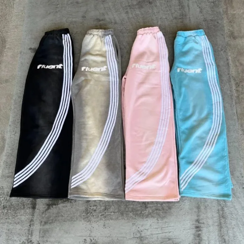 Faionable Y2K Pantaloni sportivi larghi Street Sle Coppia Felpa con cappuccio Stampa lettera Pantaloni lunghi Pantaloni casual a gamba dritta