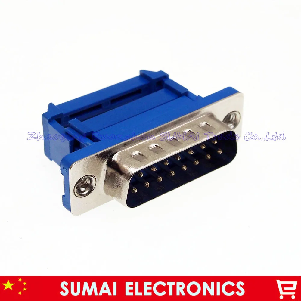 NEW 15 Pin D-SUB DB15 socket/jack Male IDC Flat cable Connector,Snap,solder-free type,Pressure line