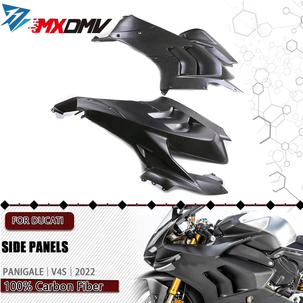 Carbon Fiber Motorcycle Left Right Upper Side Fairing Bodywork Panel For Ducati Panigale V4 2022