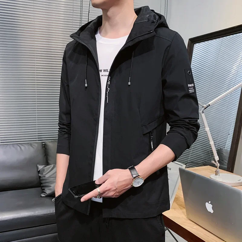 Spring and Autumn New Fashion Solid Color Hooded Large Size Jacket Men's Casual Loose Comfortable High Quality Coat M-5XL 2024