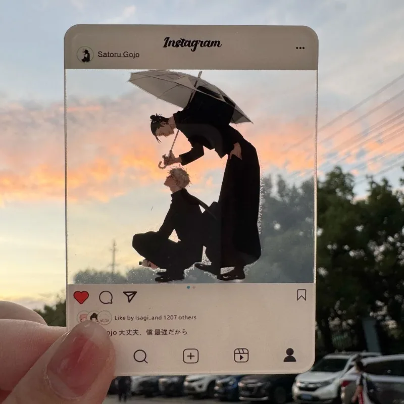 Julongsu kaisen anime figura gojo satoru acrílico cartão transparente modelo de alta qualidade ornamentos cartão moda fotografia prop presente