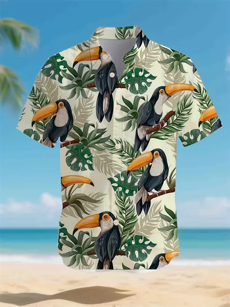 

Men's Fashion 3D Print Casual Hawaiian Shirts Unisex Funny Cartoon Graphic Short Sleeve Button Shirts Trend Summer Street Y2k