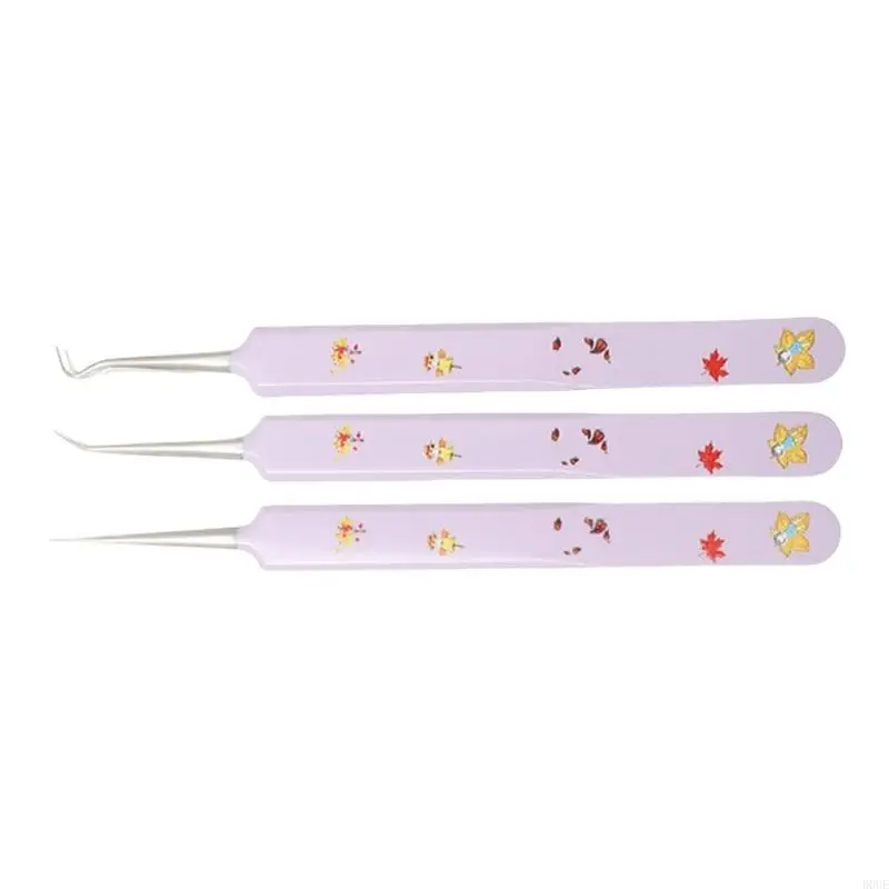 D0Ue 3 PCS Tiptes tête noire retrait d'acné Extracteur tête noire Tweezers pour routine quotidienne soins