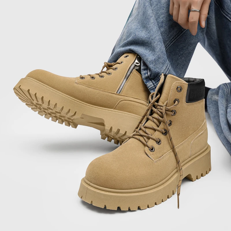Men's Suede Leather Casual Sneakers 2026 New Retro Lace-up Low Top Shoes Outdoor Wear-resistant Flat Sole Male Walking  Winter