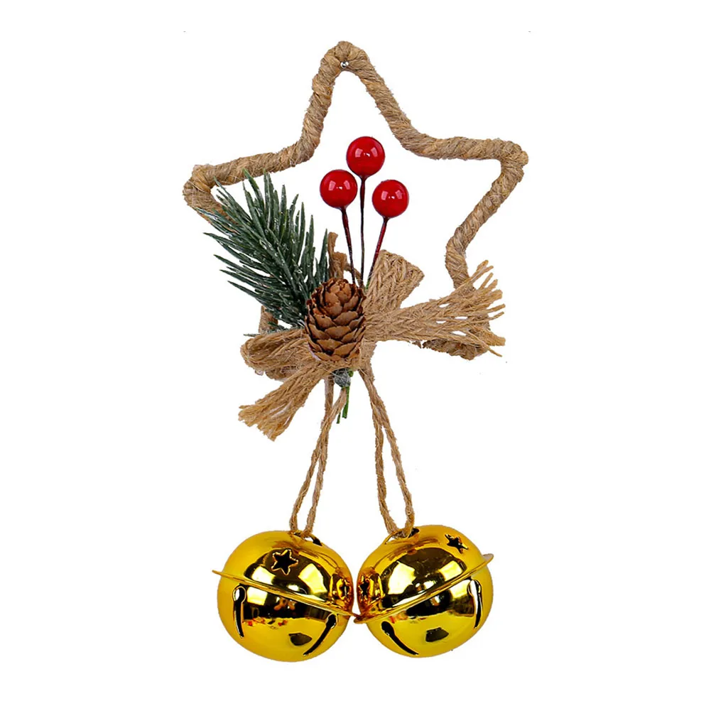 Christmas Tree Red Gold White Star Bell Ornament Christmas Decoration Tree Ornament Tool-free Installation Multi-use Hanging