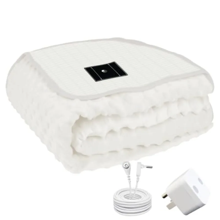 

Groundg Blanket Groundg Fleece Throw with Silver Conductive Layer - Natural Relaation for Sleep Support Tension Release Comfort