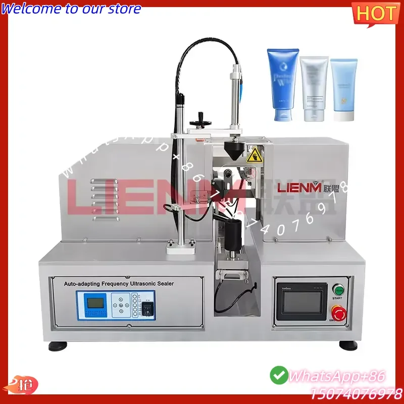 2026 LIENM Semi-automatic Plastic Mini Tube Sealing Machine for Cosmetics Face Cream Ultrasonic Toothpaste Tube Sealing